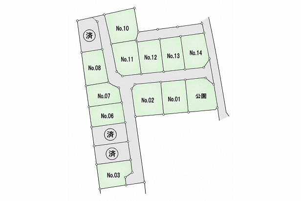 ハーモニータウン新川13期の区画図